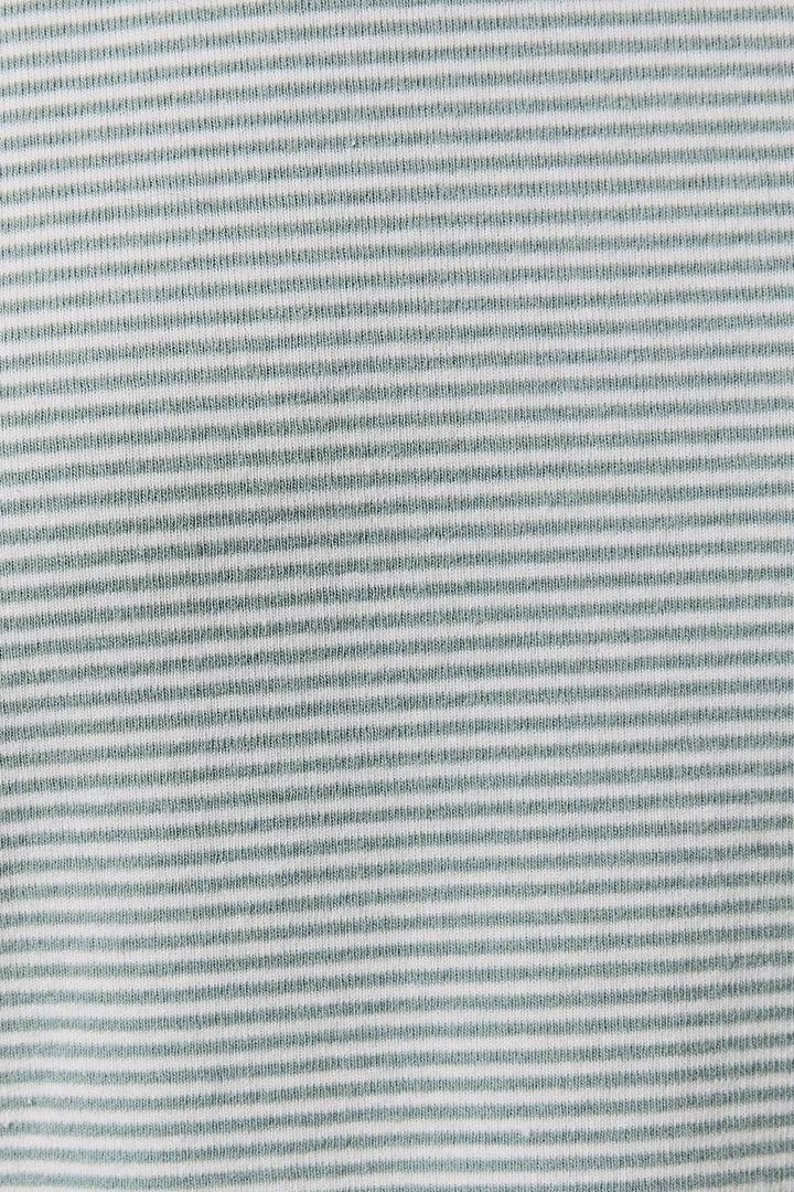 The Sage Cream Stripe Mock Top