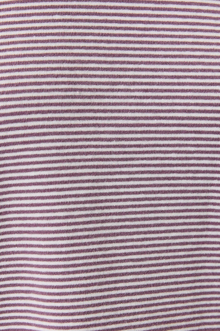 The Sage Cream Stripe Mock Top