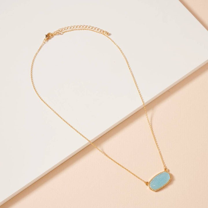 Pink Stone Charm Necklace