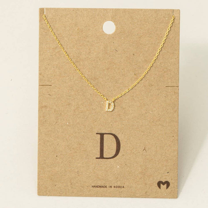 Mini Rhinestone Initial Necklace