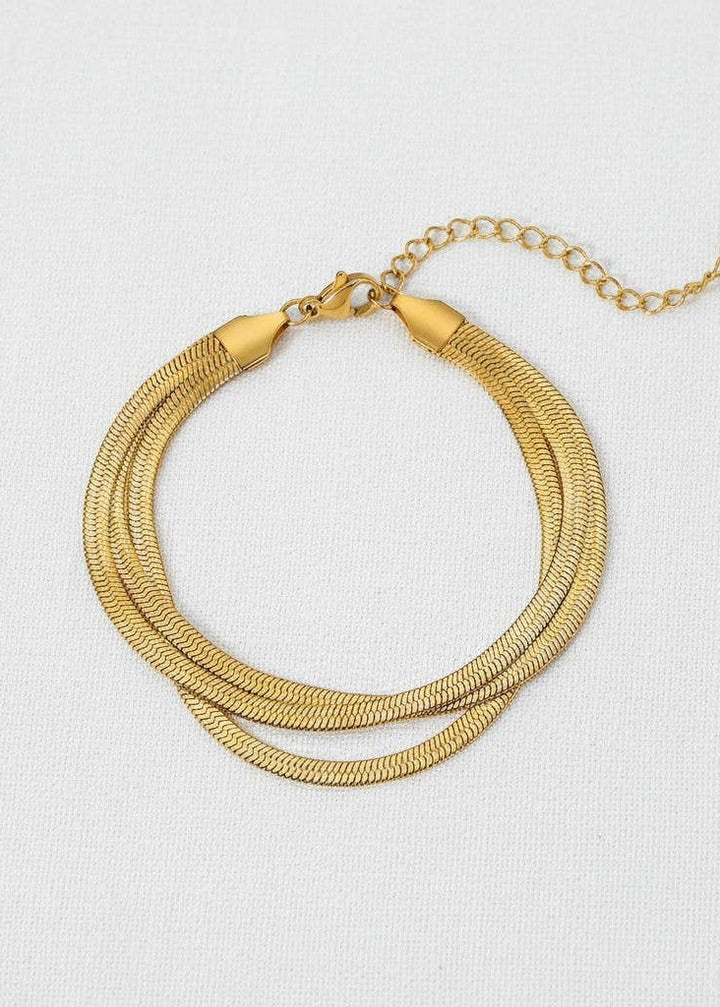 Layered Snake Chain Bracelet with Chic Design