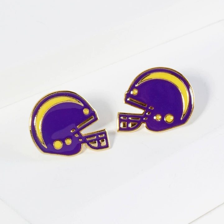 CLEARANCE FINAL SALE  Enamel Football Helmet Stud Earrings