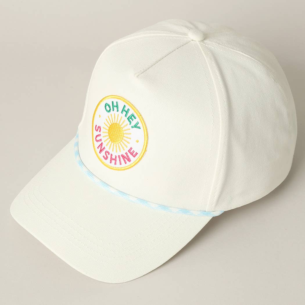 Oh Hey Sunshine Embroidery Patch Trucker Hat
