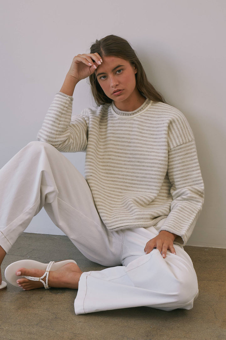 Trina Stripe Contrast Layered Roll Neck Sweater