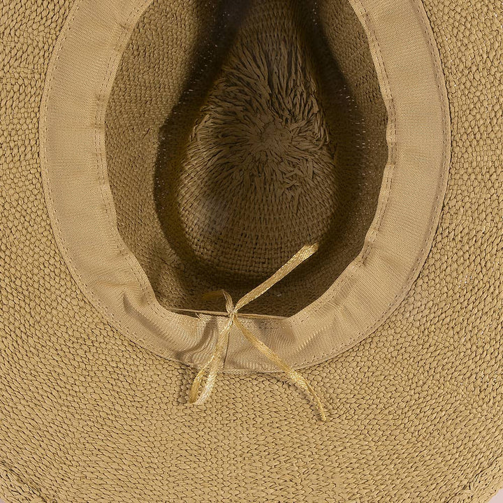 Paper Straw Braided Cord Band Cowboy Hat
