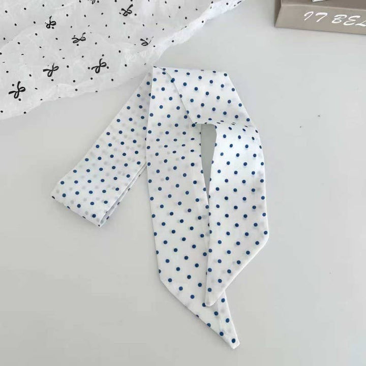 Vintage-Style Skinny Twilly Scarf-Polka Dot &amp; Gingham