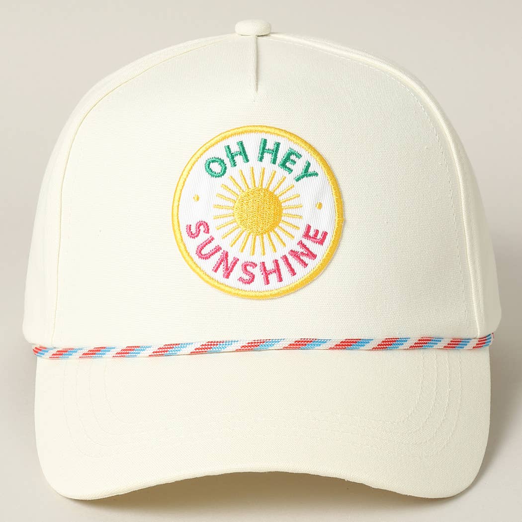 Oh Hey Sunshine Embroidery Patch Trucker Hat