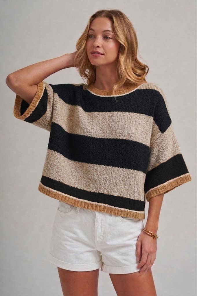 The Oatmeal &amp;amp; Black Stripe Sweater