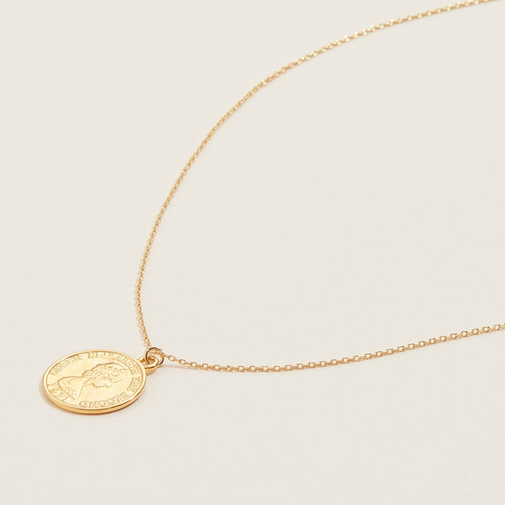 Gold Chain Necklace | Coin Pendant