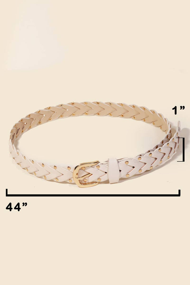 Faux Leather Braided Design Fashion Belt