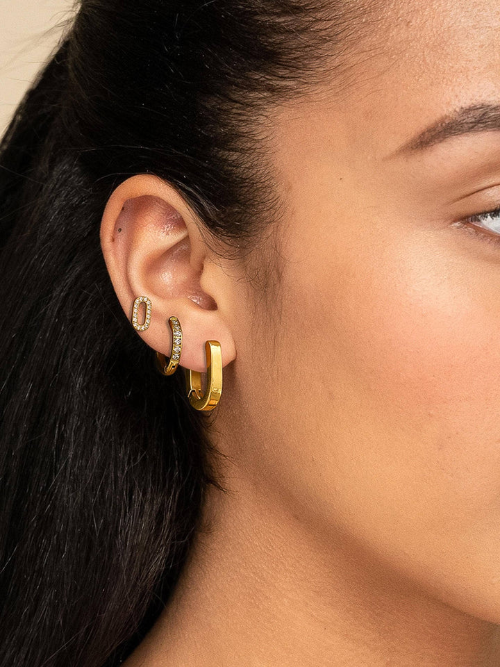 Orage 18K Gold Non-Tarnish Round Hoop Earring
