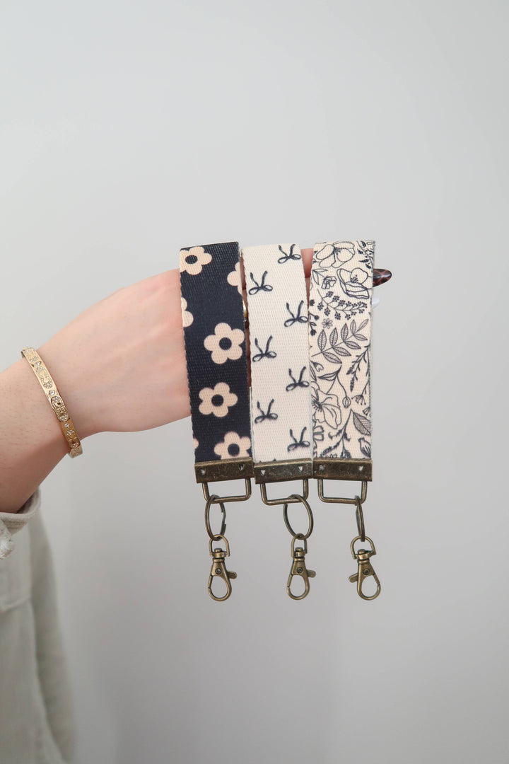 Canvas Wrist Keychain Lanyard, Key Wristlet