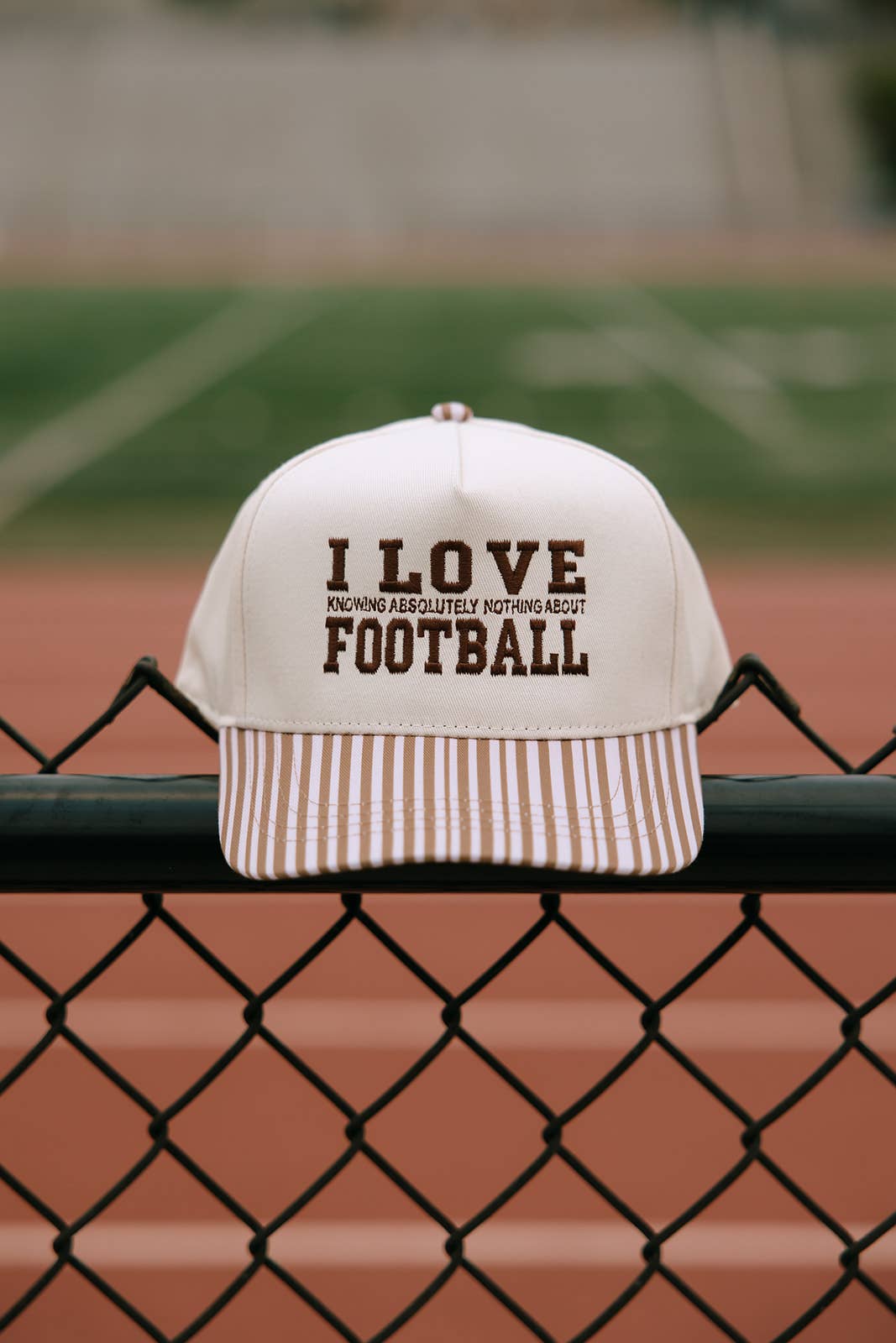 I Love Knowing Absolutely Nothing About Football Striped Hat