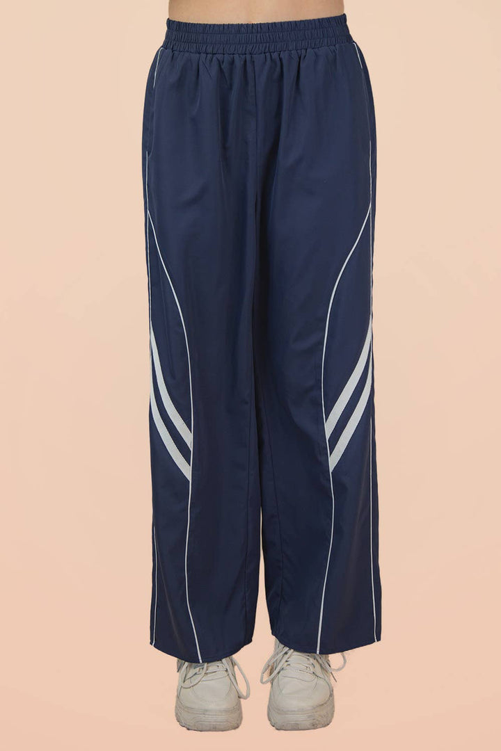 Wide Leg Track Pants W/ Piping Detail