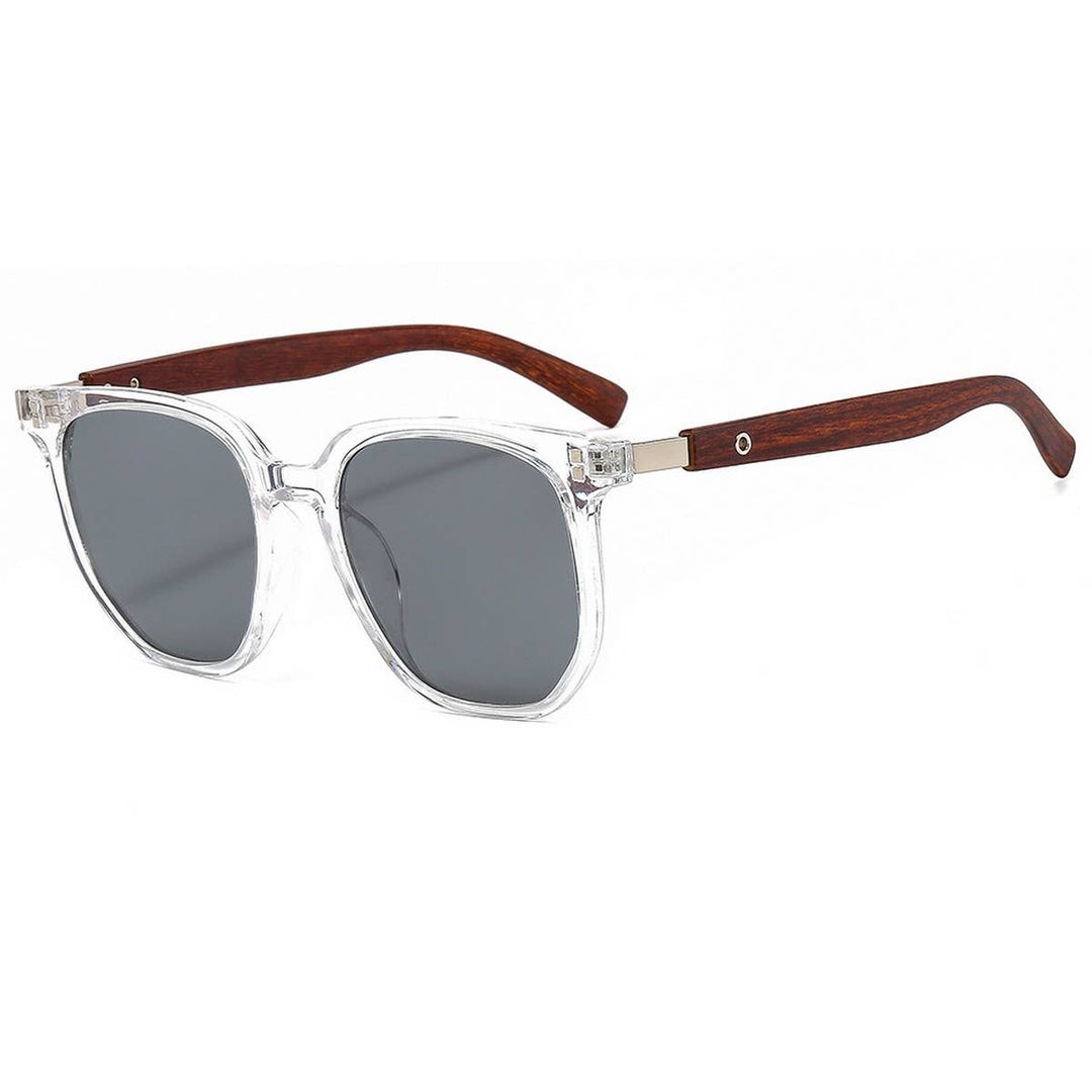 Wood Grain Square Sunglasses