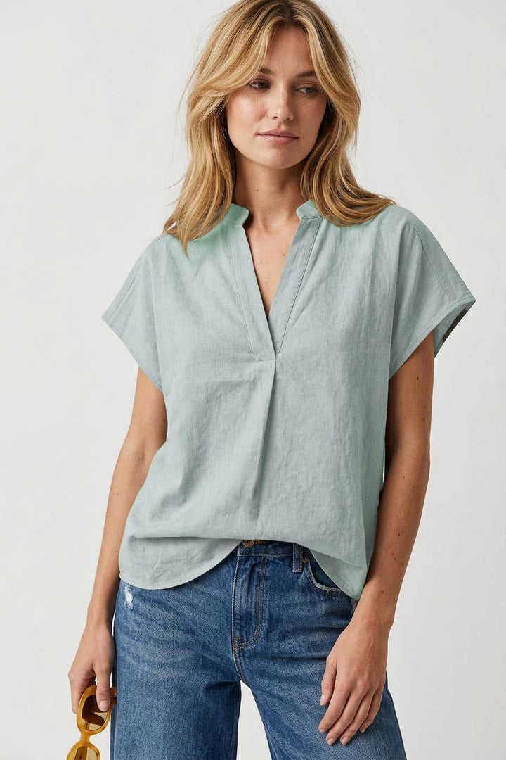 Soft Matte Drop Shoulder Blouse