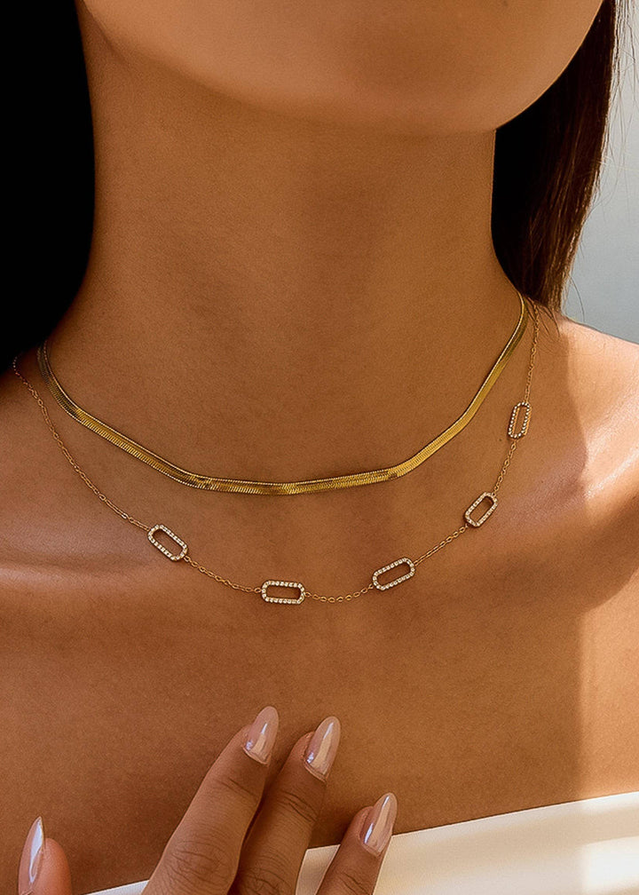 Burnisse 18K Gold Non-Tarnish Dainty Chain Necklace