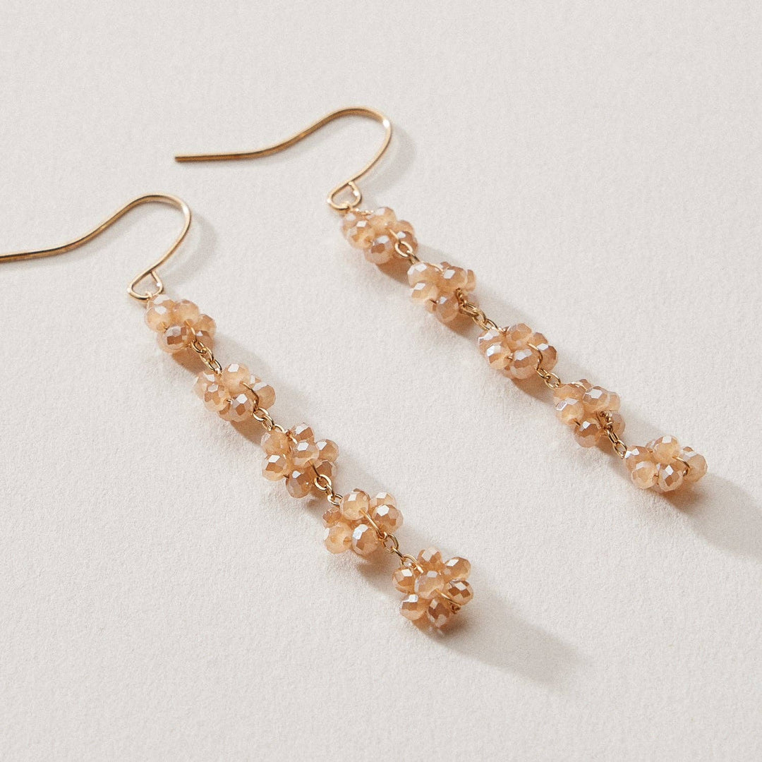 Crystal Cluster Drop Earrings – Beaded Dangle Style