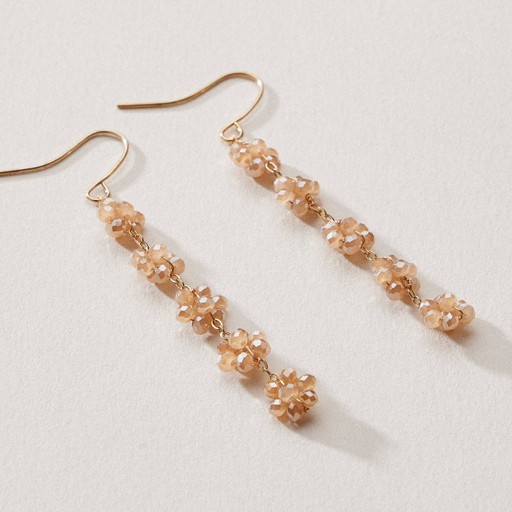 Crystal Cluster Drop Earrings – Beaded Dangle Style