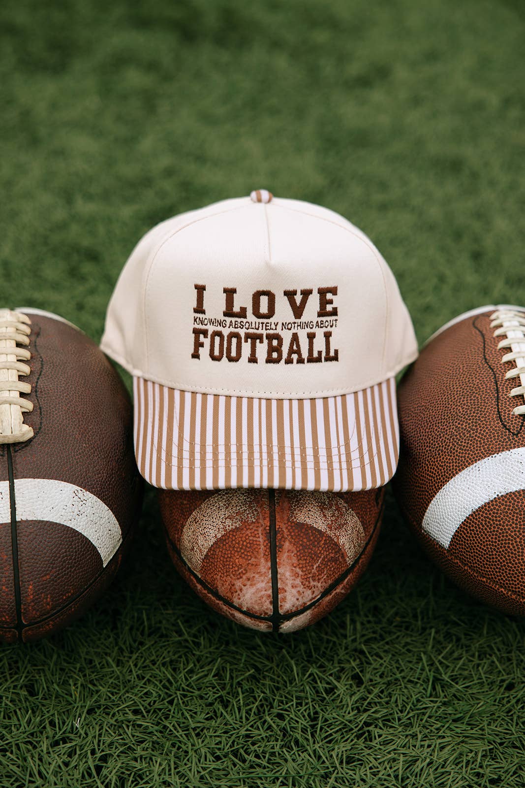 I Love Knowing Absolutely Nothing About Football Striped Hat