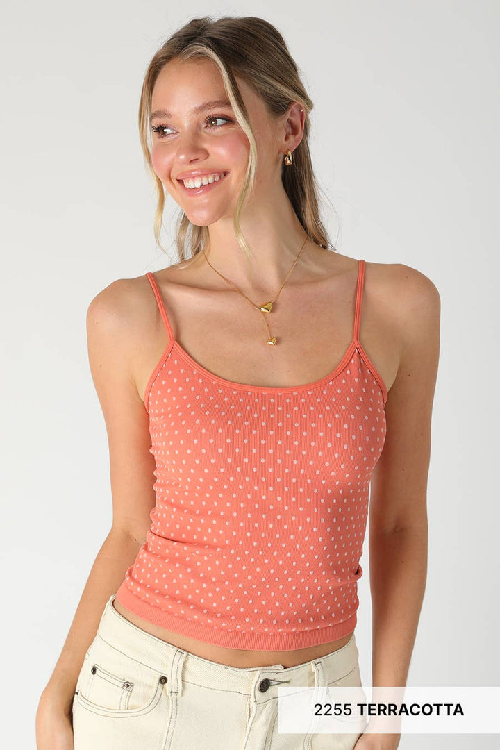 Polka Dot Strap Cami in Pale Banana