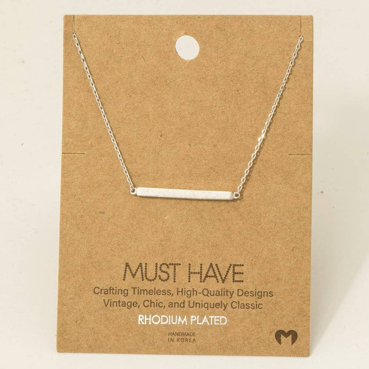Gold Dipped Thin Bar Pendant Necklace