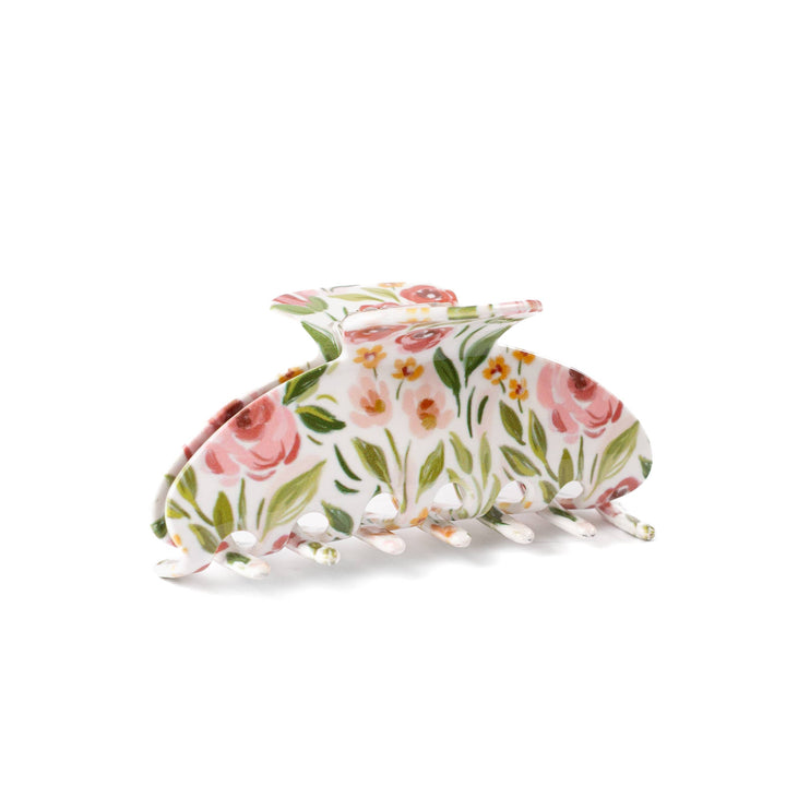 Floral Claw Clip Blue Stripes