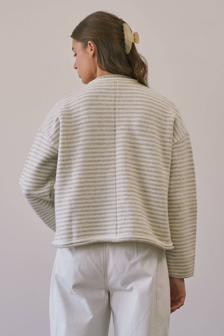 Trina Stripe Contrast Layered Roll Neck Sweater