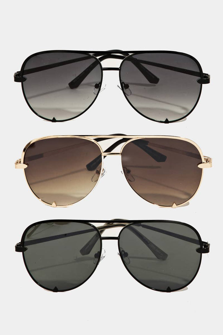 Classic Metallic Aviator Frame Sunglasses