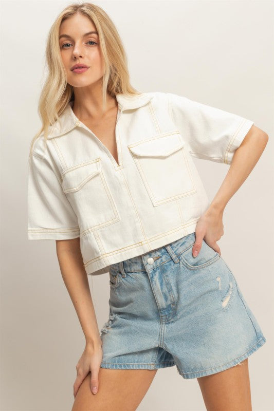 The Sunny Side Denim Crop