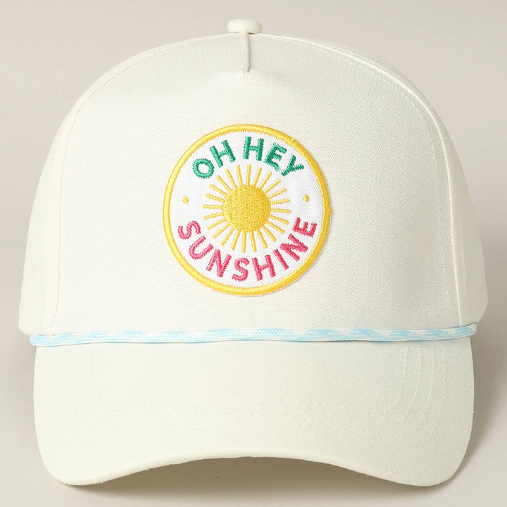 Oh Hey Sunshine Embroidery Patch Trucker Hat