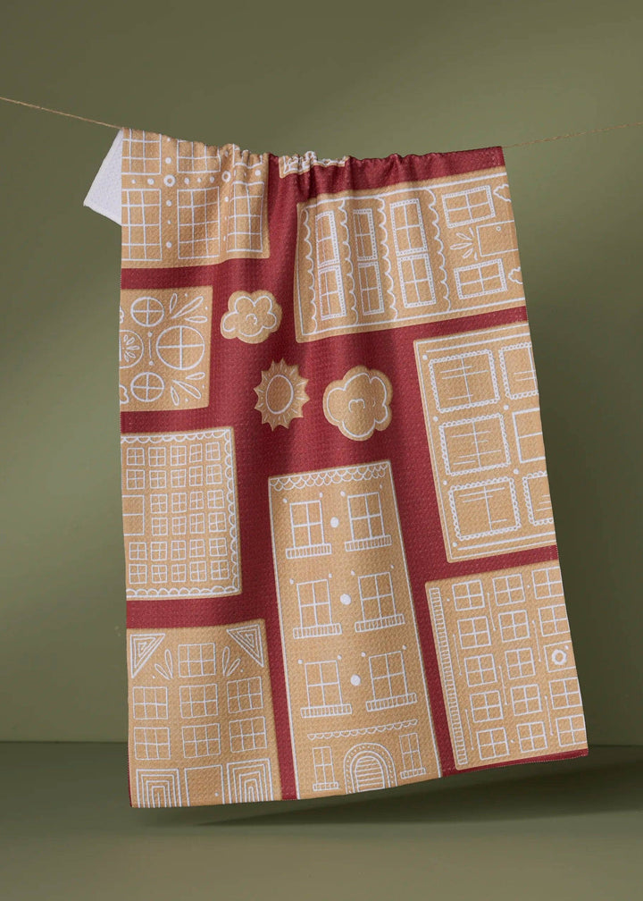 Gingerbread City Tea Towel