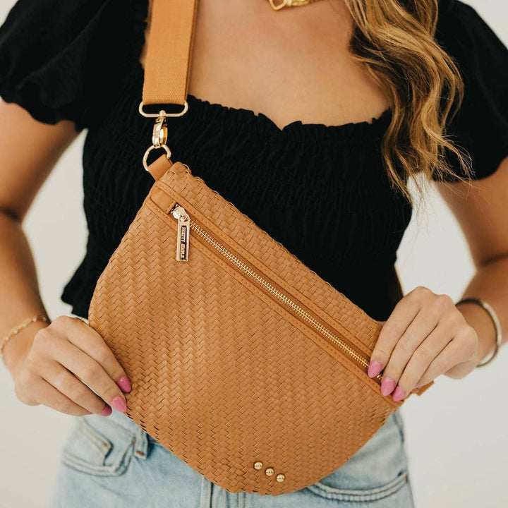 Cream Diagonal Woven Westlyn Bum Bag