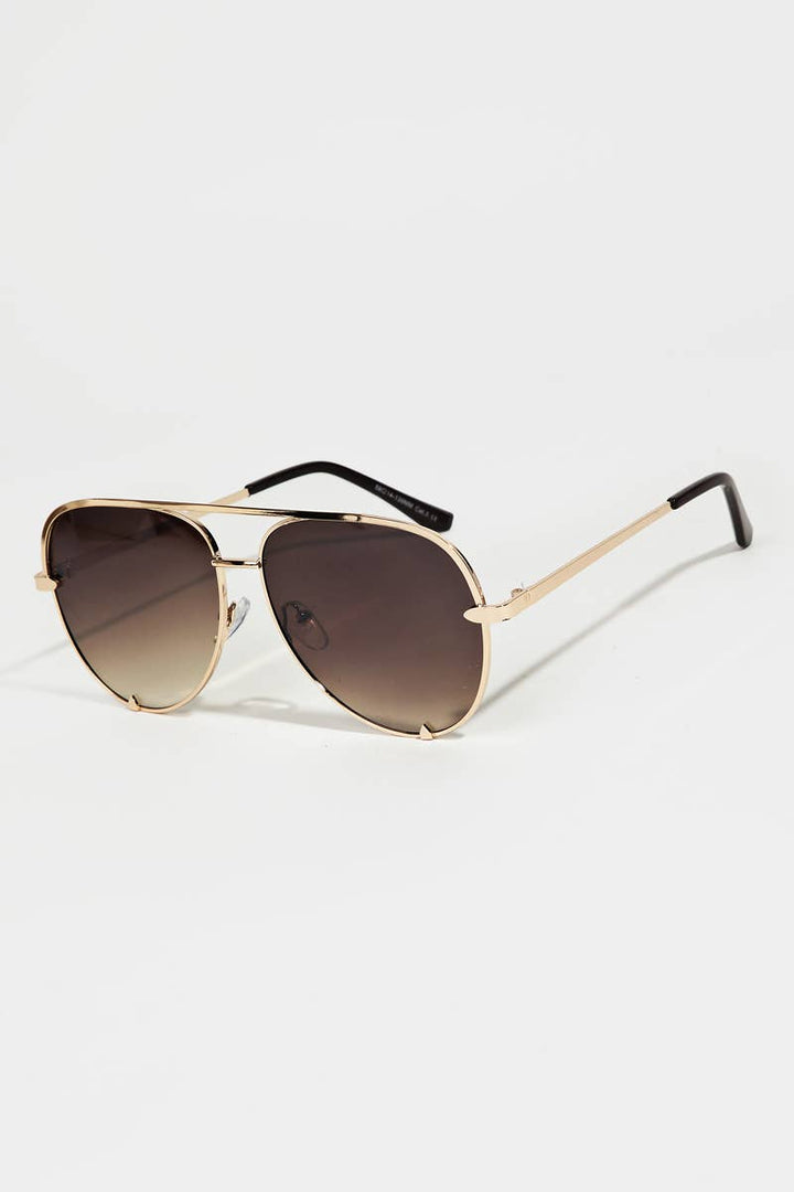 Classic Metallic Aviator Frame Sunglasses