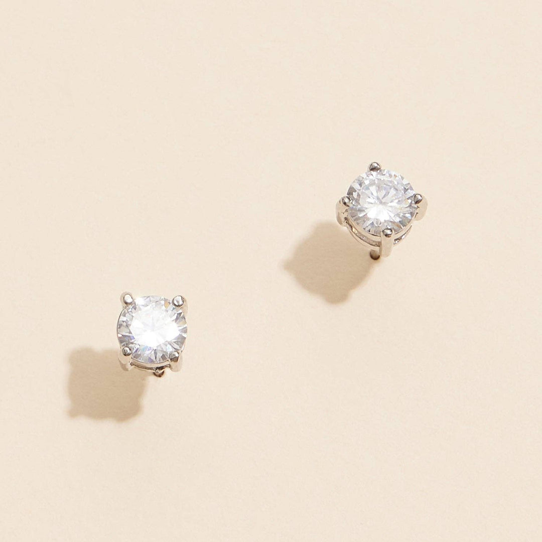 Gold Dipped Cubic Zirconia Stud Earrings