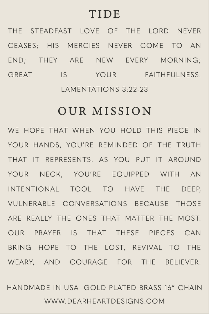 Tide | Christian Necklace | Gift Jewelry | Lamentations