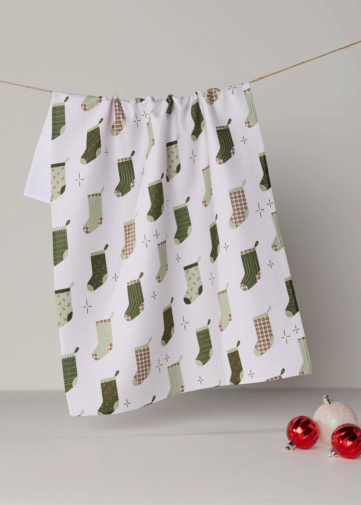Stocking Medley Tea Towel - Holiday 2026