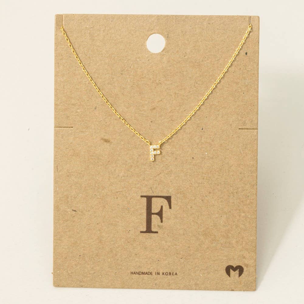 Mini Rhinestone Initial Necklace