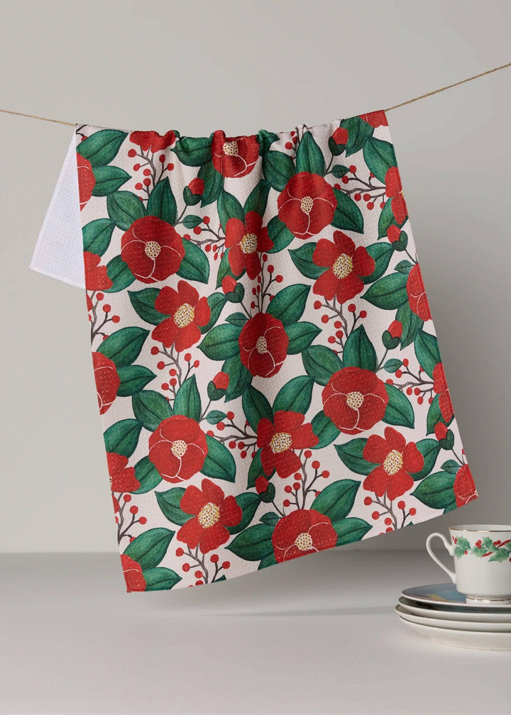 Winter Camellia Tea Towel - Holiday 2026