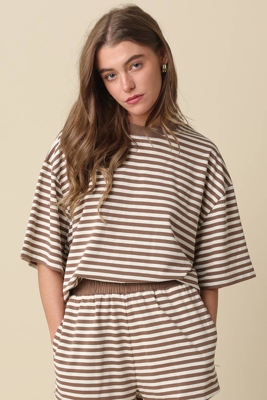Lena Striped Relaxed-Fit Top