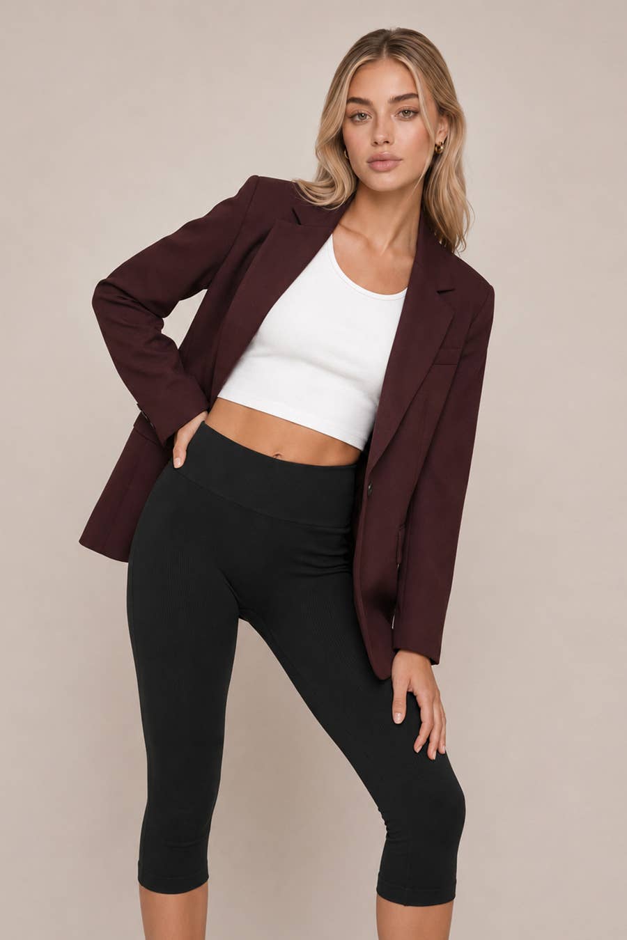 Ribbed Capri Leggings