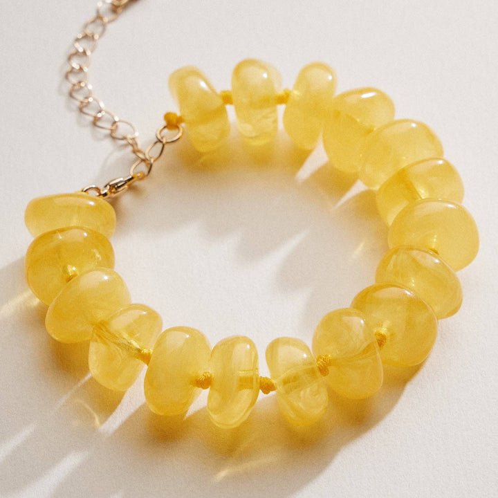 Natural Stone Beaded Bracelet – Yellow