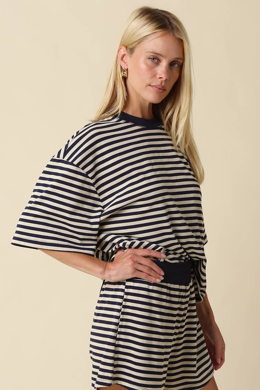 Lena Striped Relaxed-Fit Top