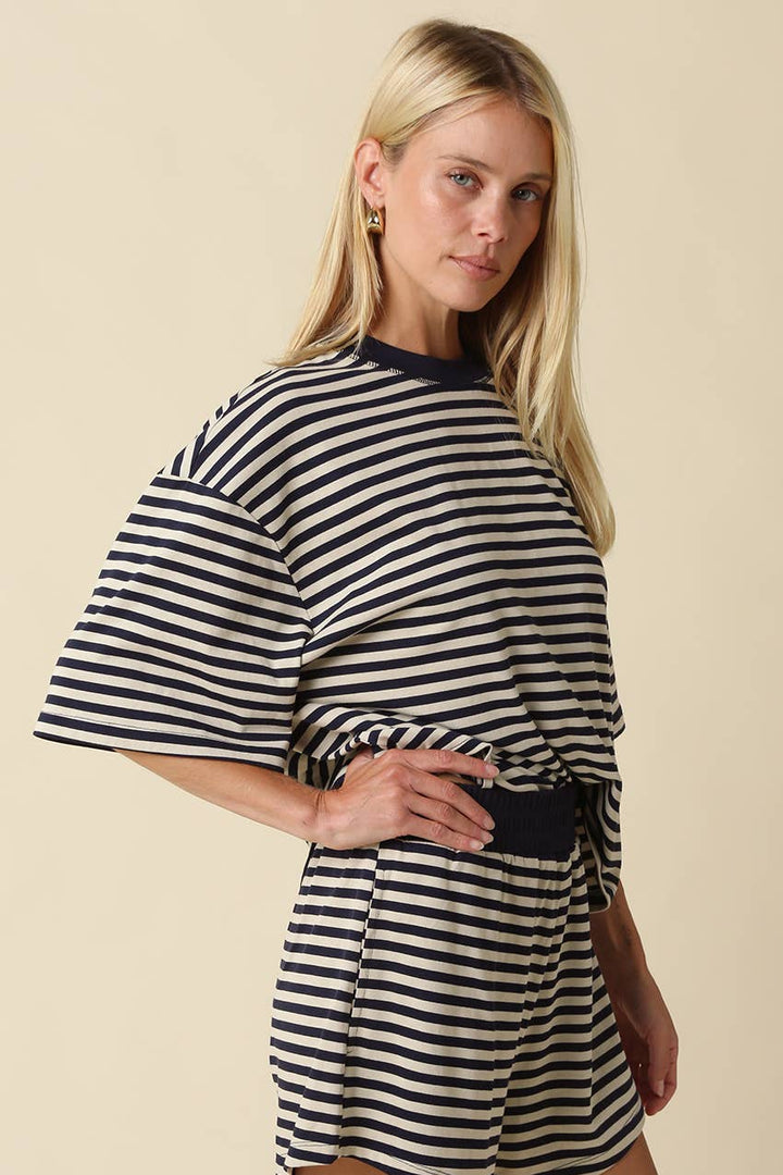 Lena Striped Relaxed-Fit Top