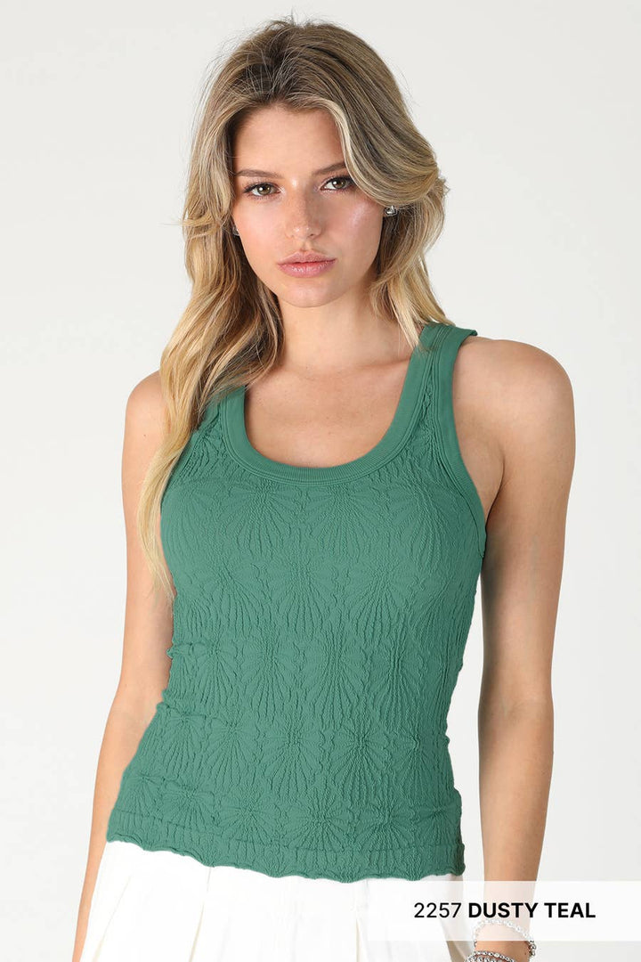 Reversible Lace Textured Tank Top