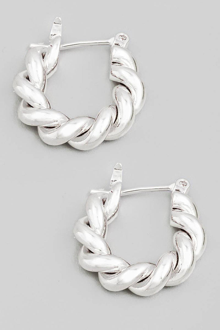 Mini Circle Twist Latch Hoop Earrings