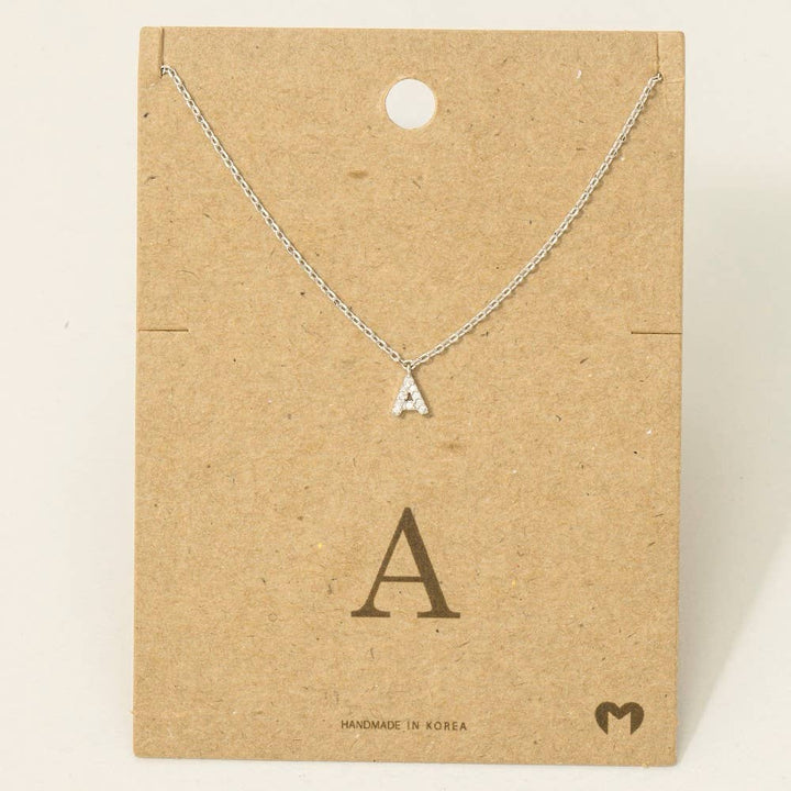 Mini Rhinestone Initial Necklace