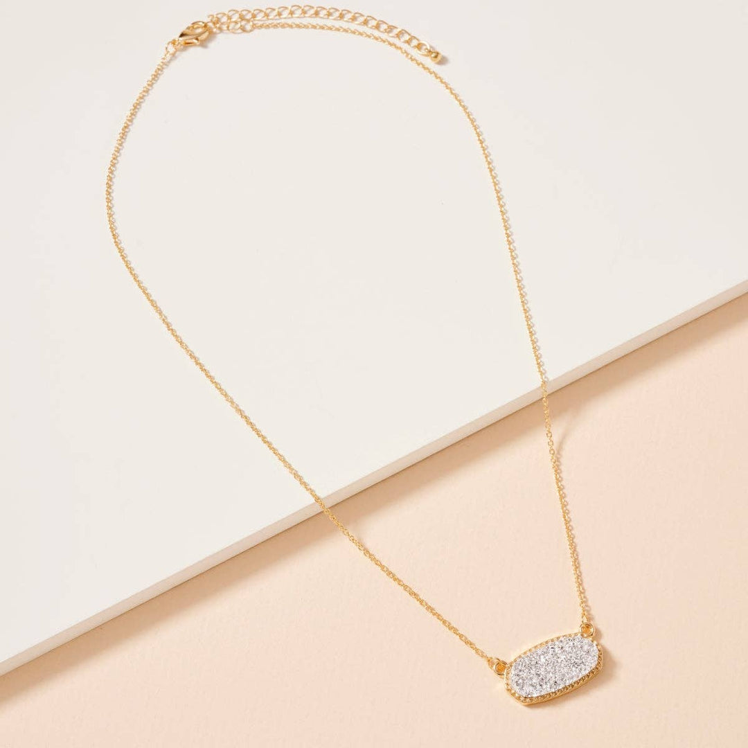 Pink Stone Charm Necklace