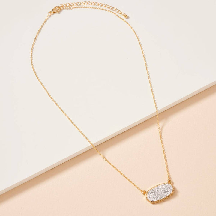 Pink Stone Charm Necklace