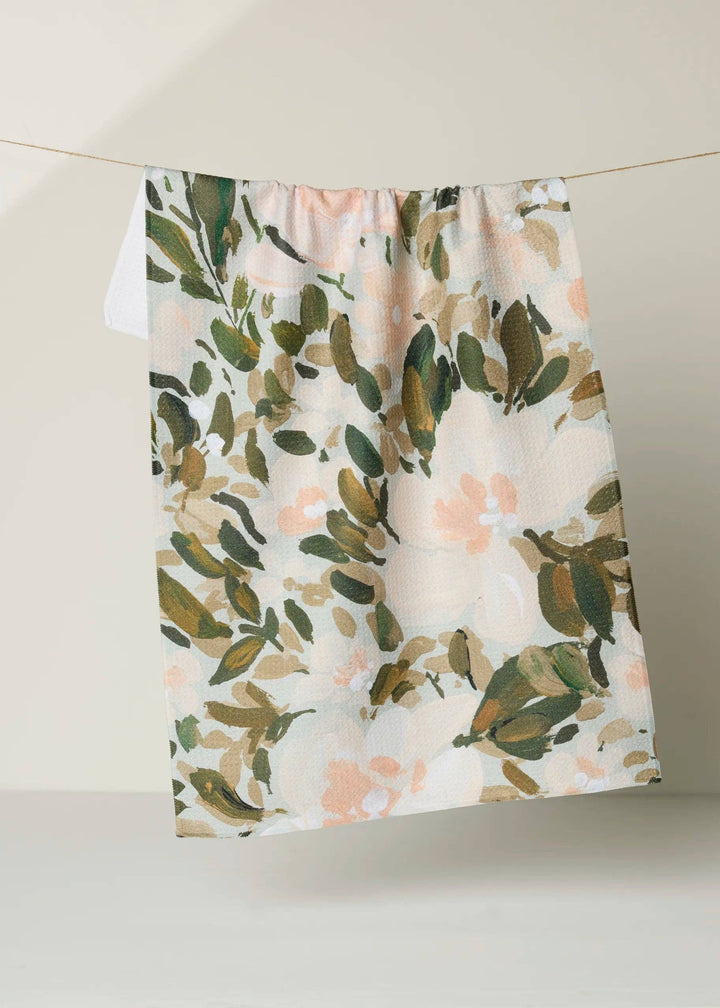 Painted Blossoms Tea Towel